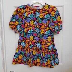 NWT Little Bird Retro Flowers Puff Sleeve Dress sz 4/5